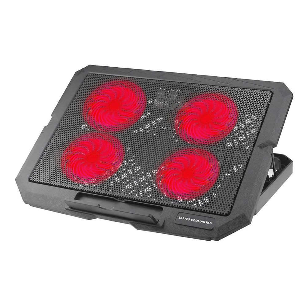 Cooler para laptop Coolbox Teraware máx. 17" gamer, 2 puertos USB, 4 ventiladores, con LED