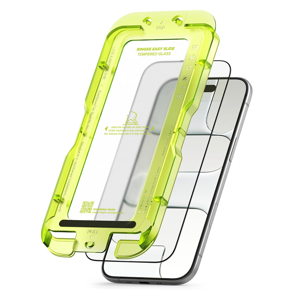 Protector de pantalla clear Ringke para iPhone Air easy slide, tempered glass, con instalador 2 unidades, vidrio
