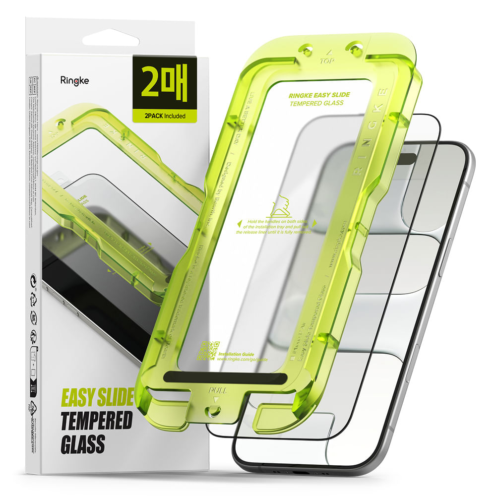 Imagen 2 del producto Protector de pantalla clear Ringke para iPhone Air easy slide, tempered glass, con instalador 2 unidades, vidrio