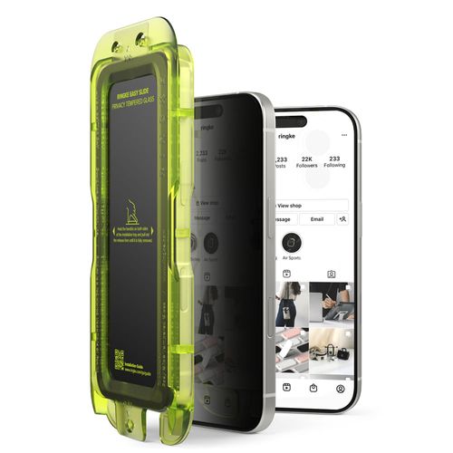 Protector de pantalla clear Ringke para iPhone 17, easy slide, privacy tempered glass, con instalador 2 unidades, vidrio