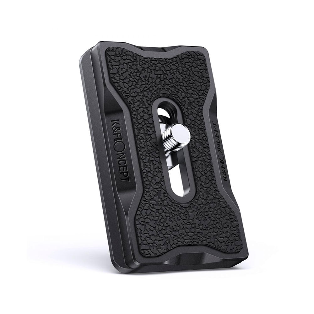 Placa de montaje K&F Concept KF31.030, aleación aluminio, rosca 1/4", antideslizante, para cámaras DSLR, anodizado duro