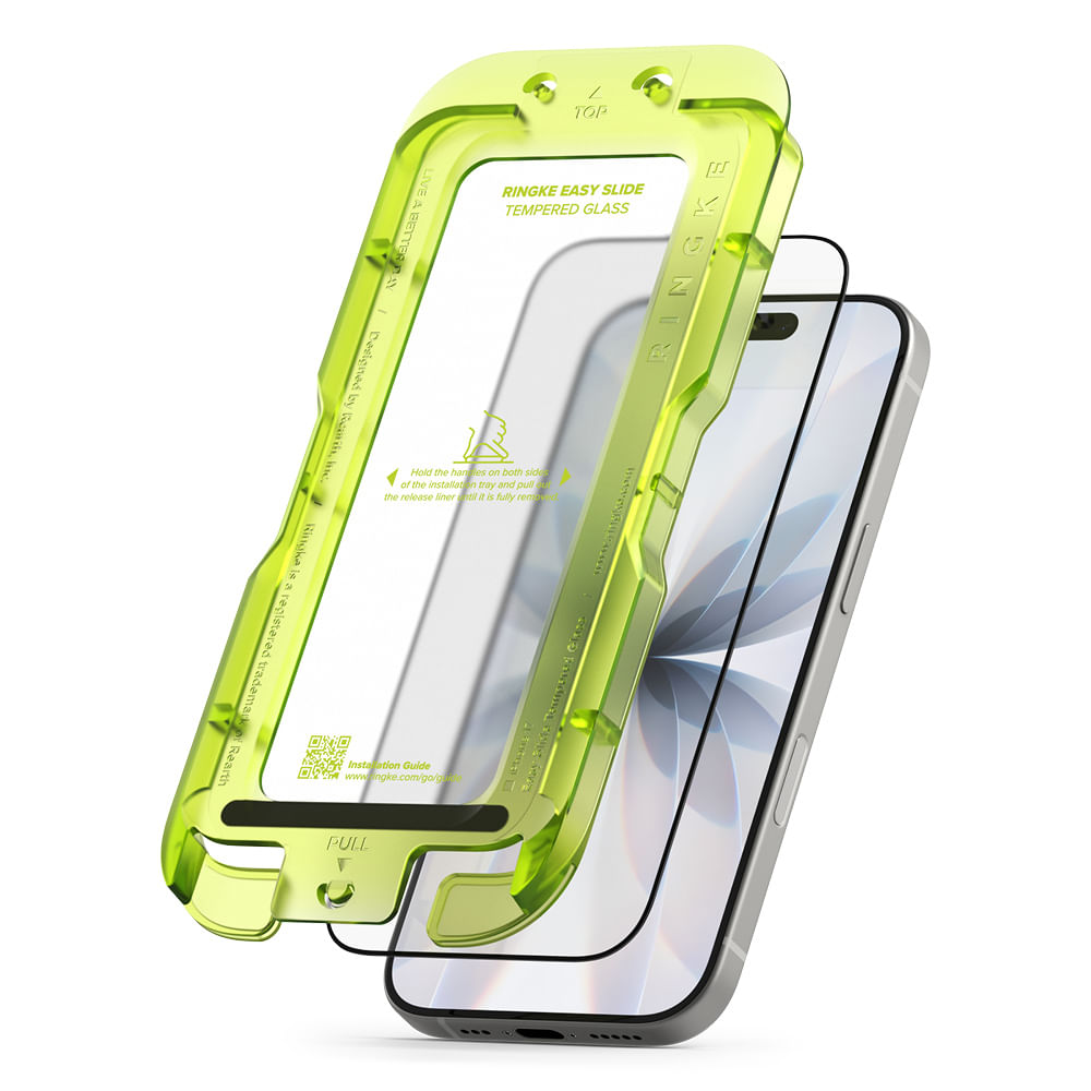 Protector de pantalla clear Ringke para iPhone 17 easy slide, tempered glass, con instalador, 2 unidades, vidrio