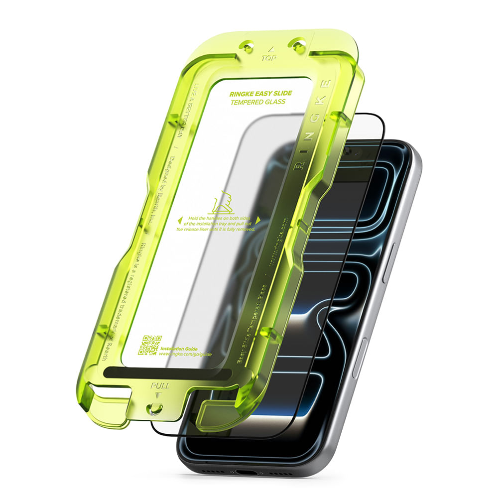 Protector de pantalla clear Ringke para iPhone 17 Pro, easy slide, tempered glass, con instalador 2 unidades, vidrio
