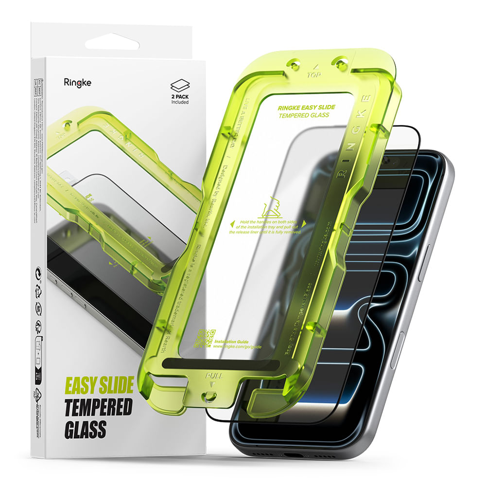 Imagen 2 del producto Protector de pantalla clear Ringke para iPhone 17 Pro Max, easy slide, tempered glass, con instalador, 2 unidades, vidrio