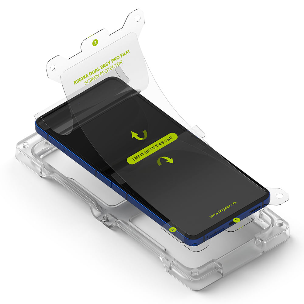 Imagen 2 del producto Protector de pantalla clear Ringke para Galaxy Z Flip 7, dual easy film, con instalador, 2 unidades, vidrio