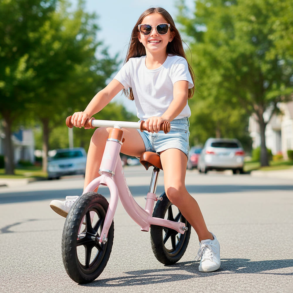 Imagen 2 del producto Bicicleta de balance Alphavil Glowy, ruedas EVA 12"", asiento ajustable, ideal para niños de 1 a 3 años, rosado