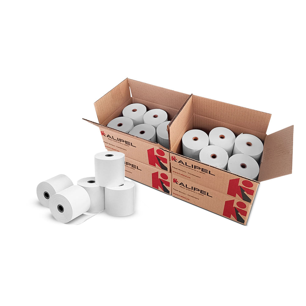 Papel Termico 20 Rollos 55 gr Contometro 80x80mm KALIPEL