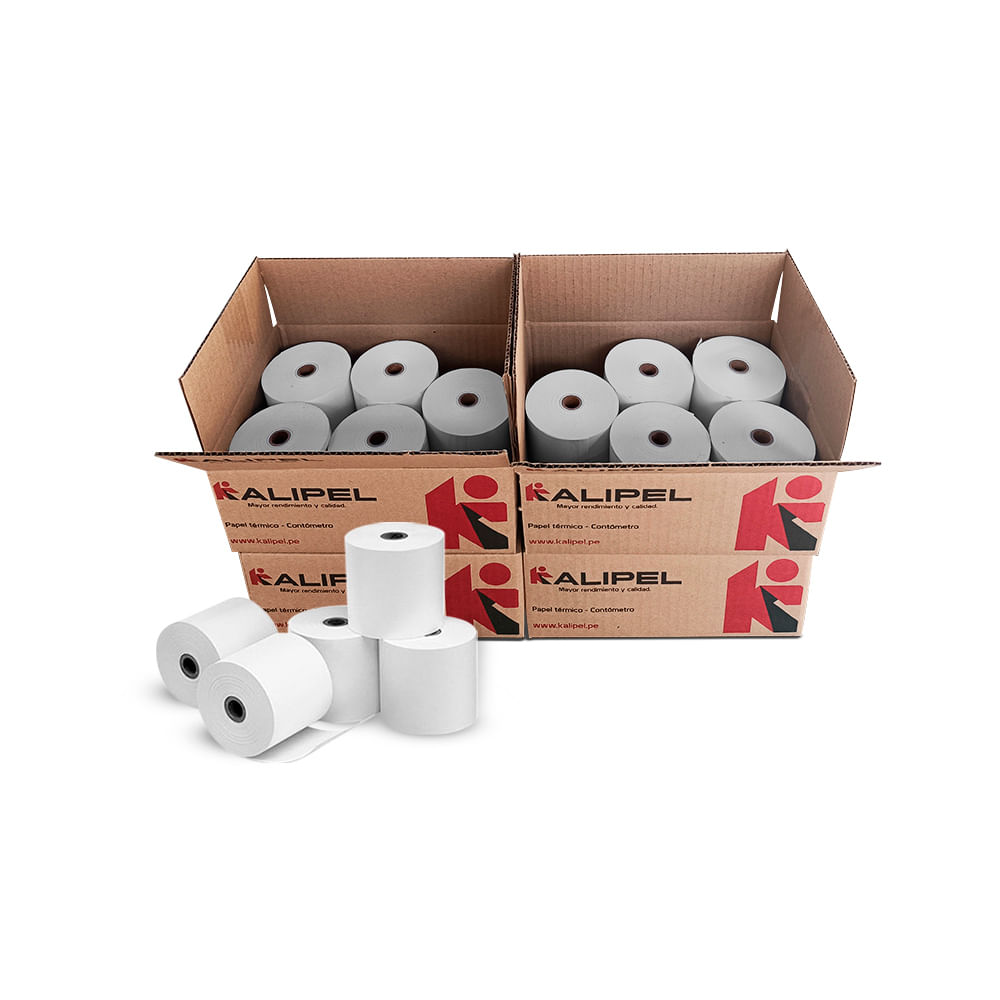 Imagen 2 del producto Papel Termico 20 Rollos 55 gr Contometro 80x80mm KALIPEL