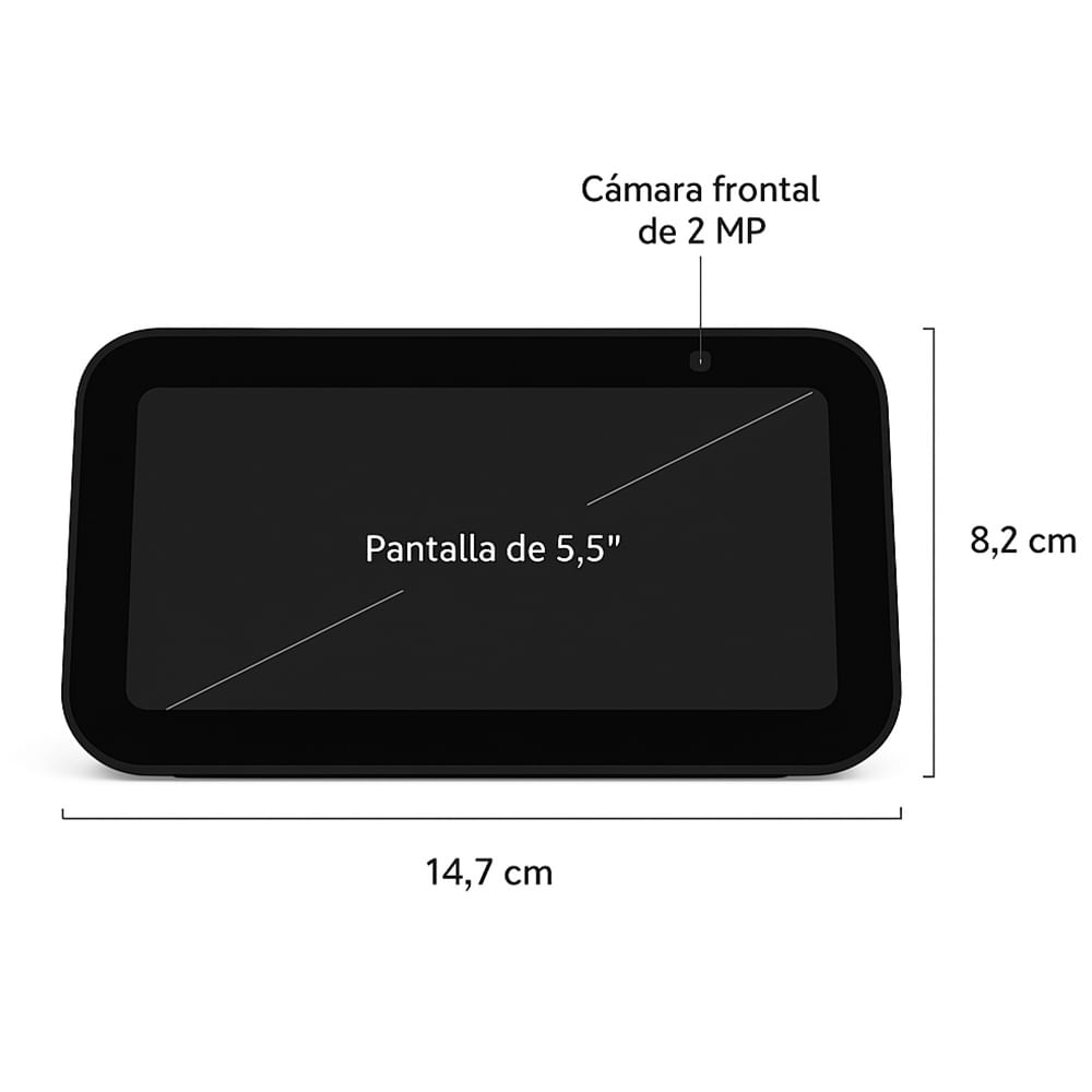 Imagen 2 del producto Pantalla inteligente Amazon Echo Show 5 3ra gen, 5.5"", control de voz, Alexa, control táctil, cámara 2MP, obturador, negro