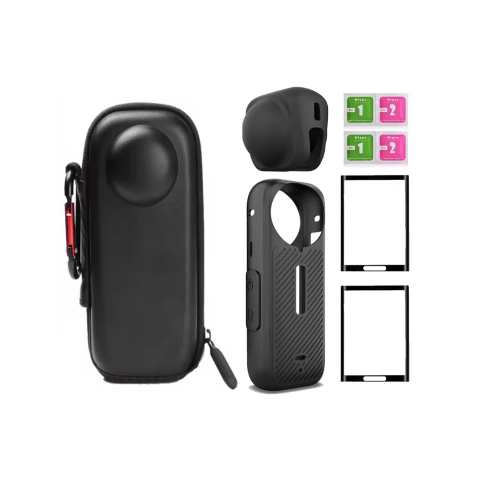 Kit protección para INSTA360 X4, 6 accesorios, negro