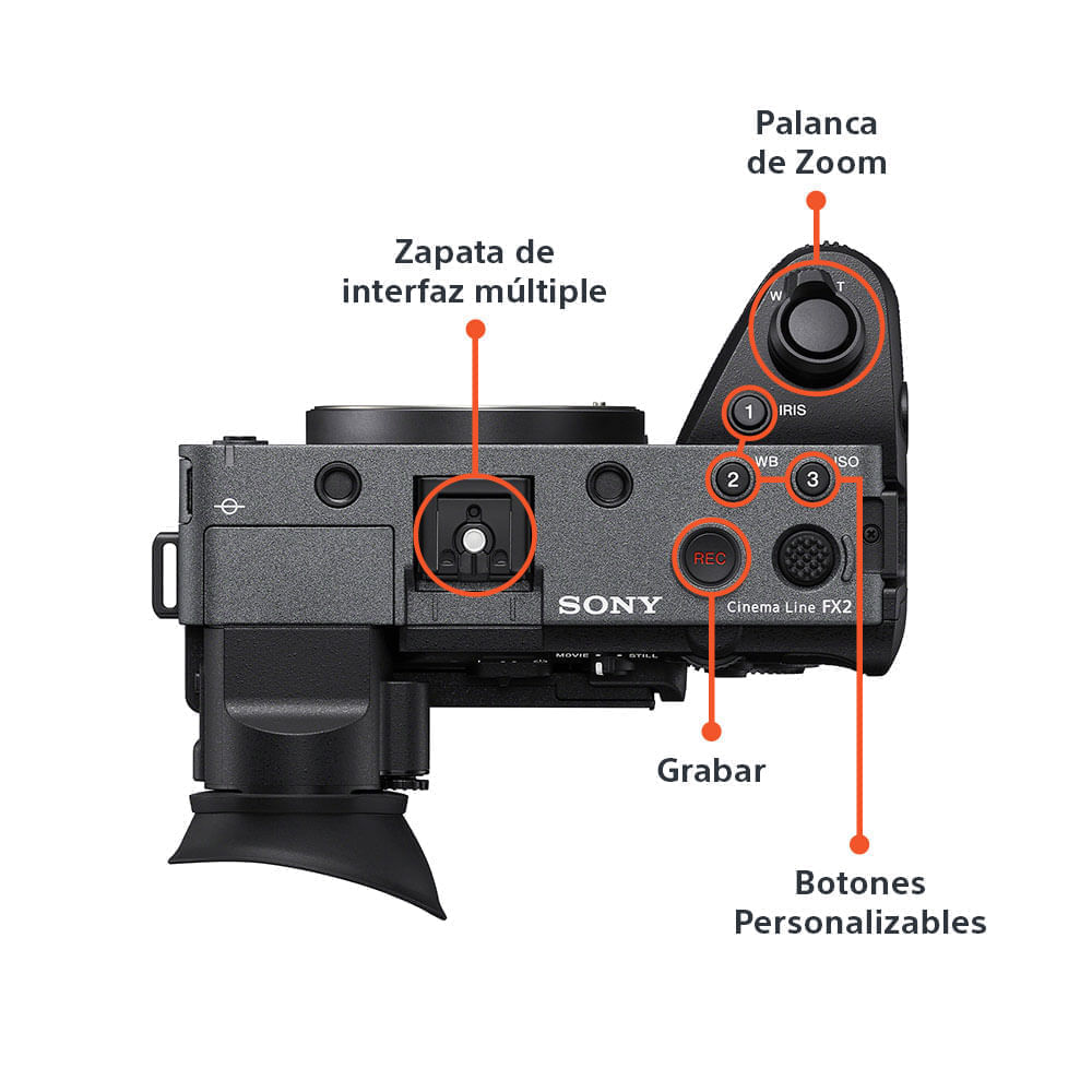 Imagen 2 del producto Cámara digital full-frame Sony Cinema Line FX2 ILME-FX2.E38, grabación en 4K, pantalla táctil LCD, negro