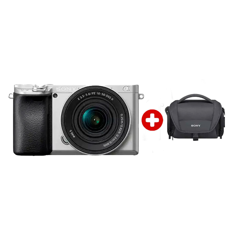Imagen 1 del producto Cámara Sony Alpha a6400 APS-C Mirrorless 24.2 MP con lente 16-50mm, enfoque automático rápido, video 4K + maletín de transporte LCS-U21