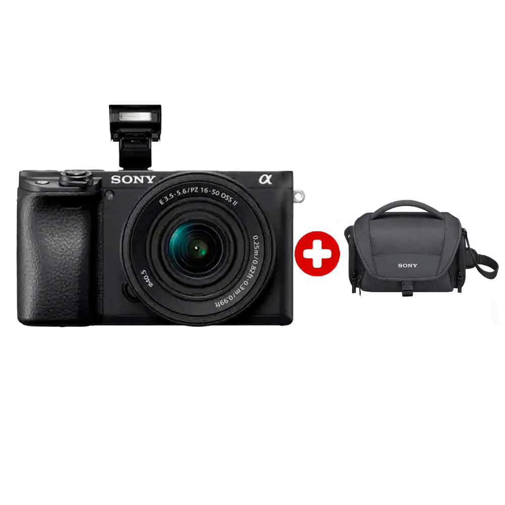 Imagen 1 del producto Cámara Sony Alpha a6400 APS-C Mirrorless 24.2MP con lente 16-50mm, video 4K, enfoque rápido, + maletín LCS-U21
