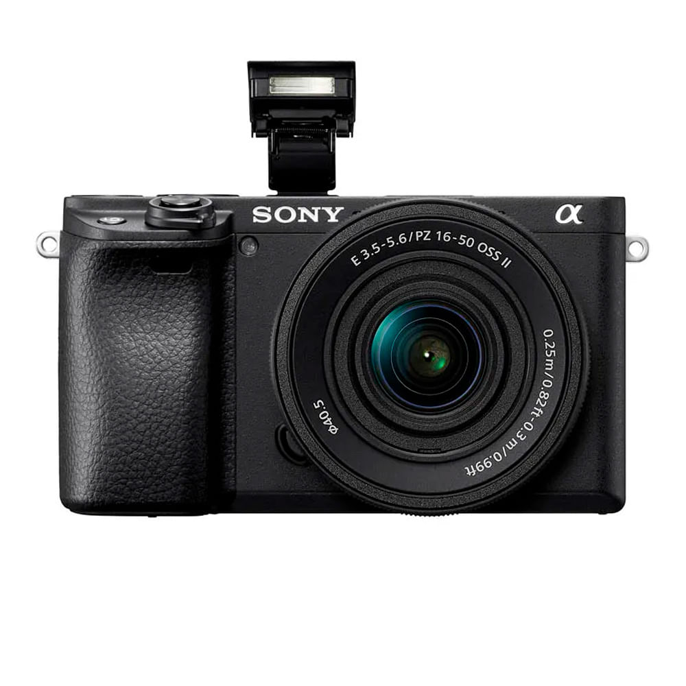 Cámara Sony Alpha a6400 APS-C Mirrorless 24.2MP con lente 16-50mm, video 4K HDR y enfoque automático ultrarrápido