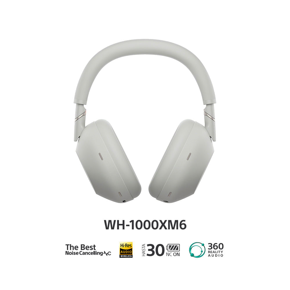 Imagen 2 del producto Audífonos con cancelación de ruido Sony WH-1000XM6 micrófono incorporado, máx. 30 horas, control de música y llamadas, gris plata