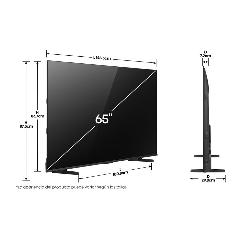 Imagen 2 del producto Smart TV Hisense 4K 65"" Ultra HD QLED, sistema VIDAA integrado, 65Q6QV 2025