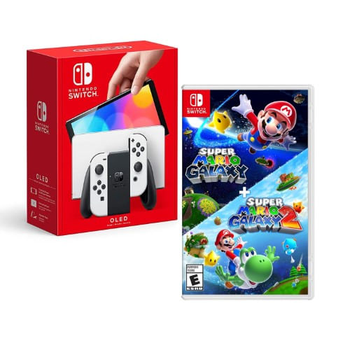 Imagen 1 del producto Nintendo Switch Modelo Oled Blanco + Super Mario Galaxy + Super Mario Galaxy 2