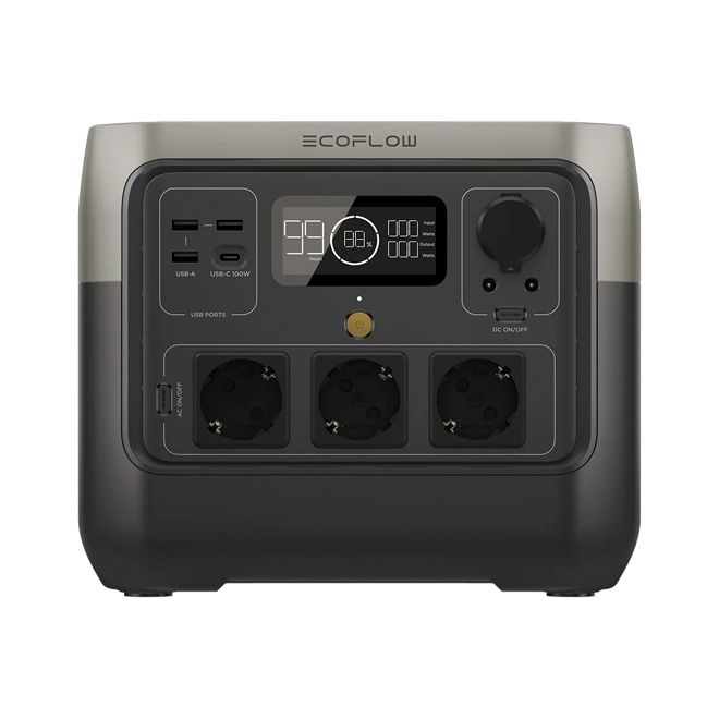 Imagen 2 del producto Estación de energía portátil EcoFlow RIVER 2 Pro 768Wh, 800W, batería LFP duradera, carga rápida X-Stream, gris