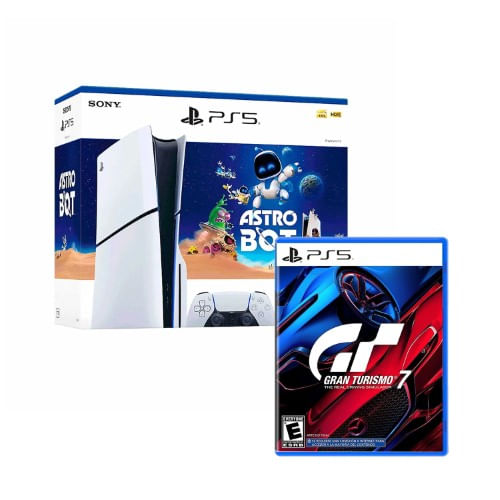 Consola PlayStation 5 Slim con lectora Bundle Astrobot, 1TB + juego Gran turismo 7