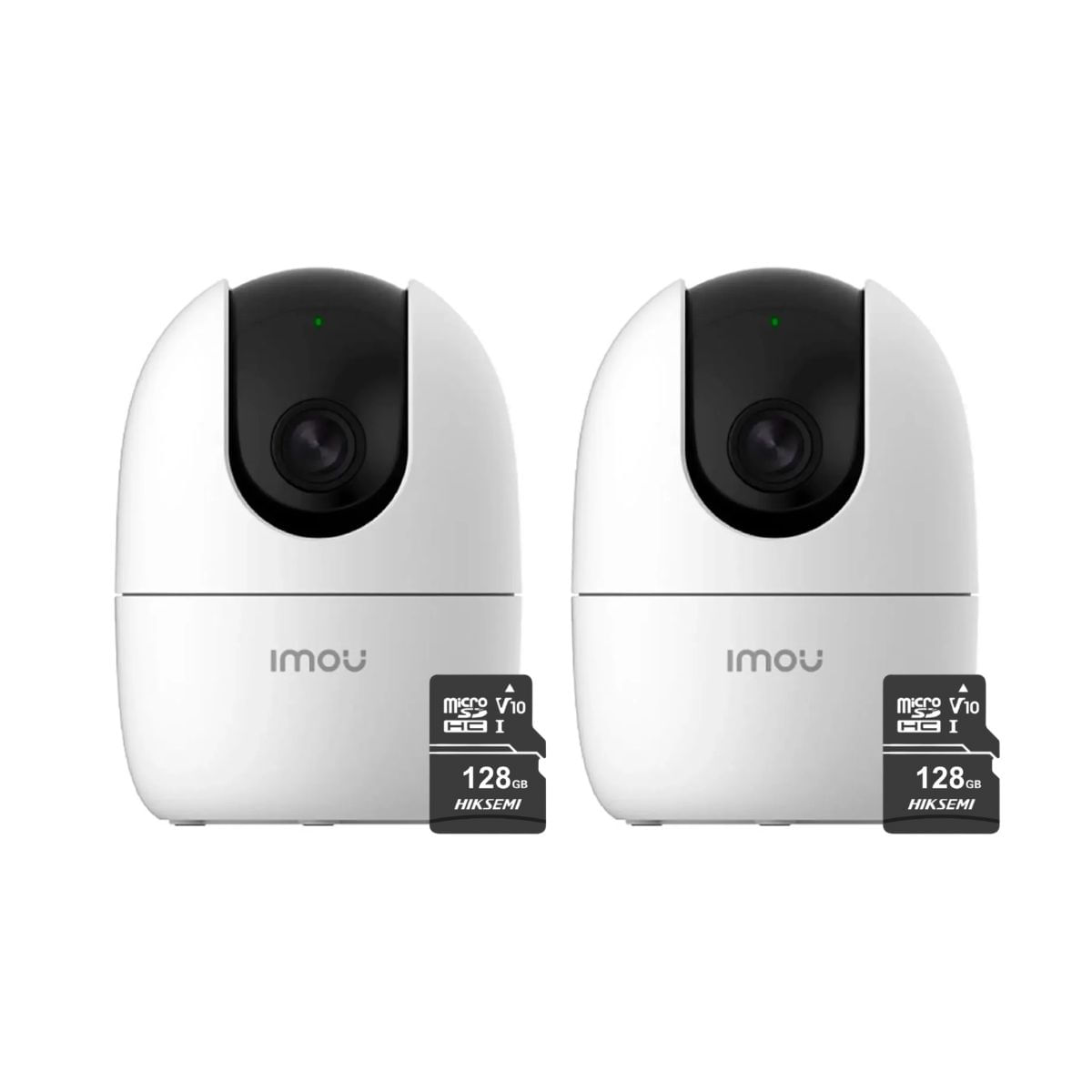 Imagen 1 del producto Kit de cámaras de seguridad IMOU Domo Ranger 2 cámaras + 2 Micro SD 128GB, 360°, interior, blanco