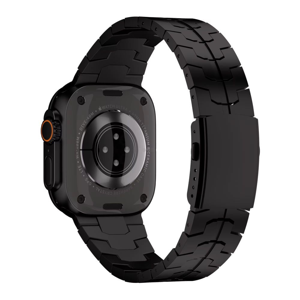 Imagen 2 del producto Correa titanio Urvoi Iron Man para Apple Watch Ultra/Ultra 2 49mm, negra mate, cierre desplegable doble botón