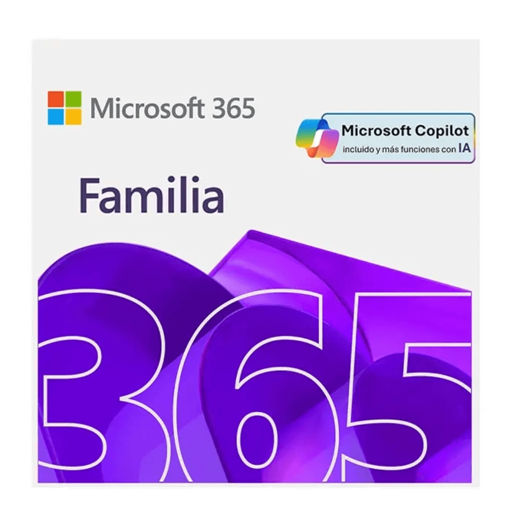 Licencia digital (ESD) Microsoft 365 Familia, 1 año, 6 dispositivos, Compatible Mac y Windows 10, 11