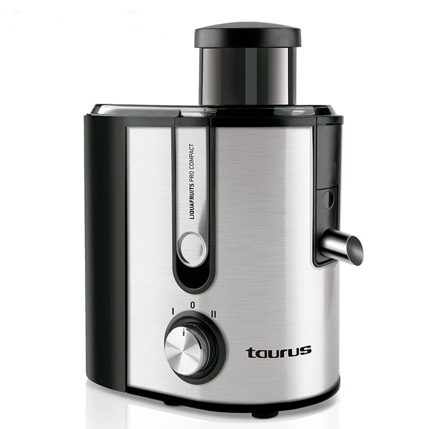 Imagen 1 del producto Extractor de jugo Taurus Liquafruits Pro Compact, 500W, cuerpo de acero inoxidable, filtro extraíble