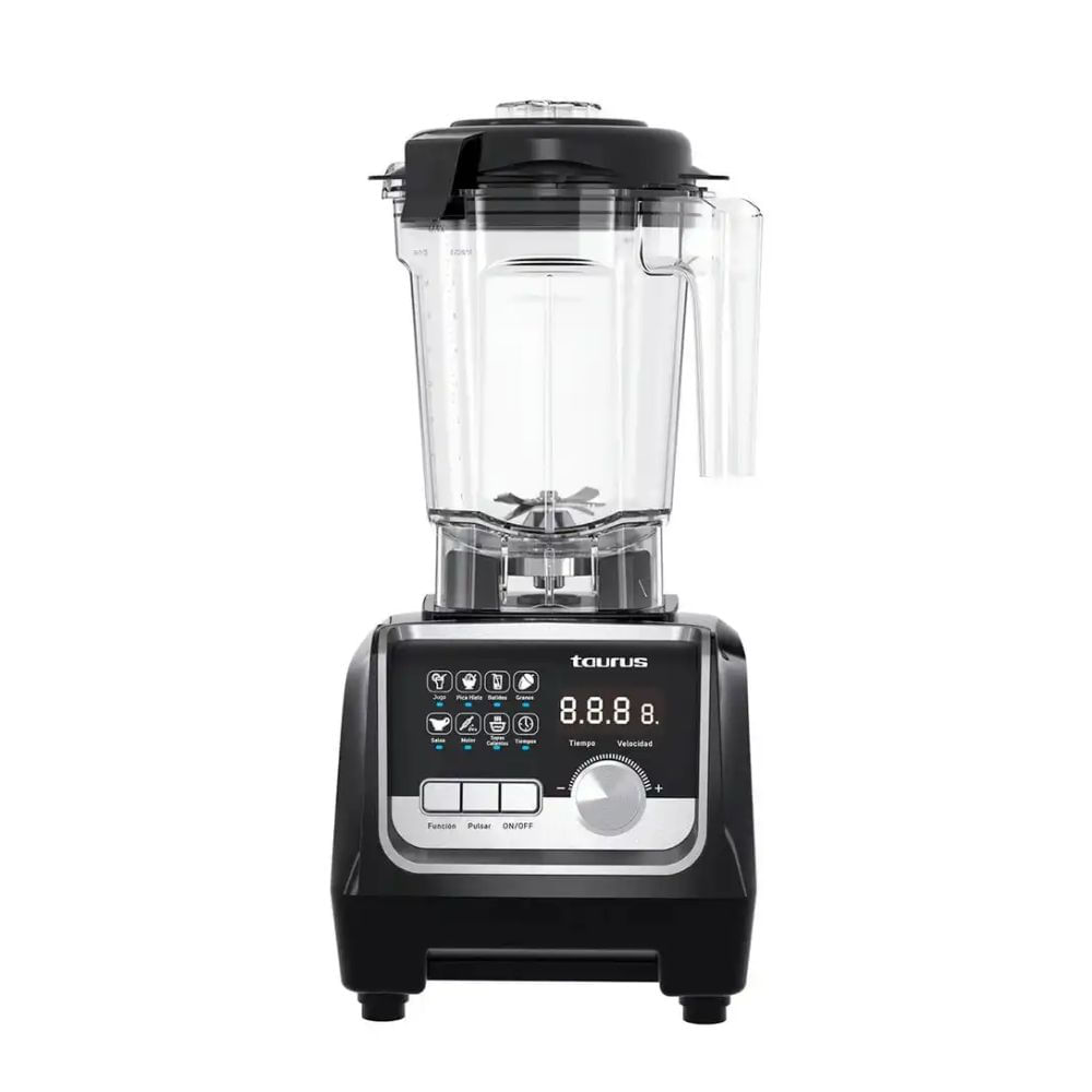 Licuadora Taurus Elite Professional digital, 1600W, jarra 2L, 6 cuchillas, motor de cobre 1.8HP, negro