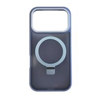 Case iBox para iPhone 17 Pro metal matte, con magsafe para carga inalámbrica con soporte, mate traslúcido azul