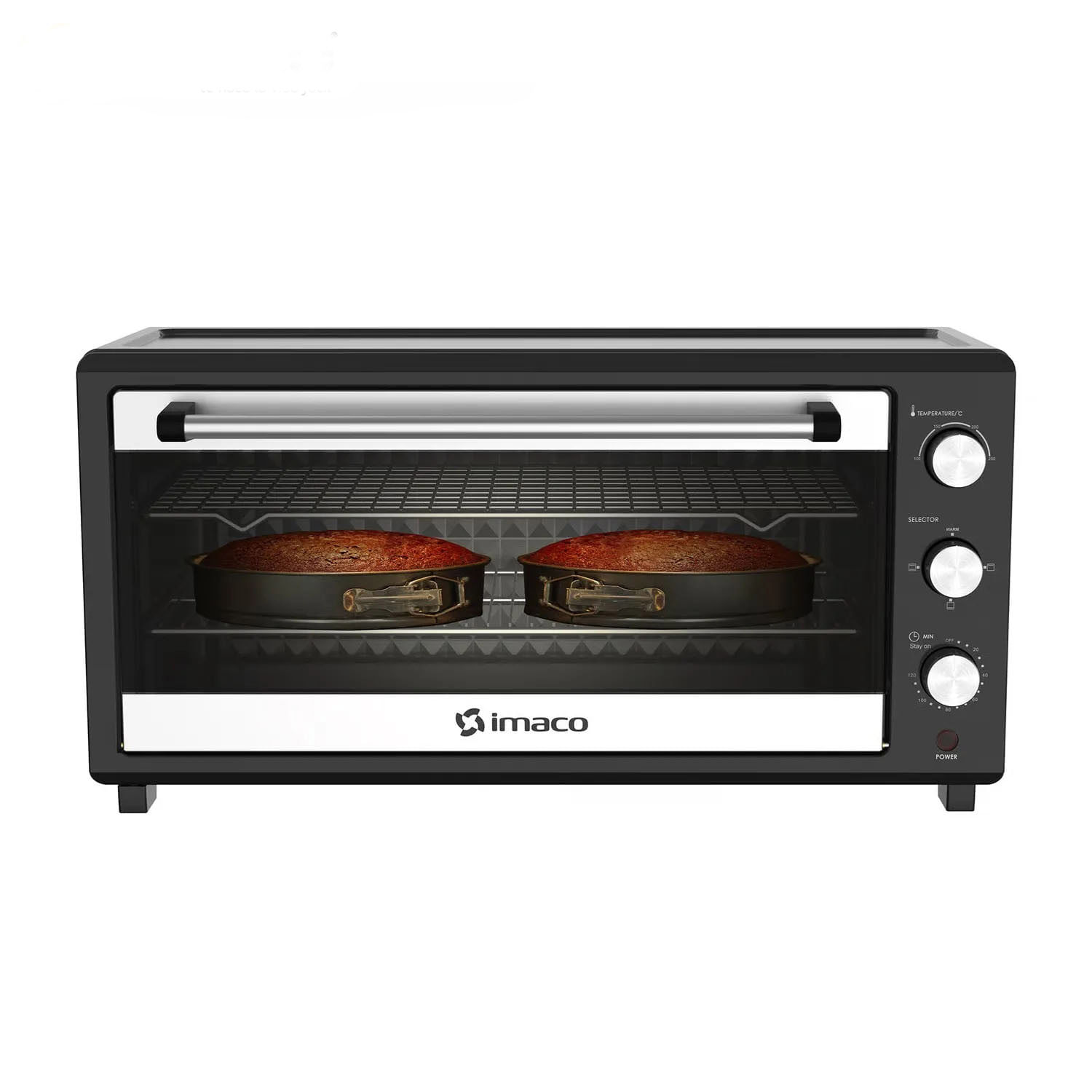 Horno eléctrico Imaco Double Cake 35L HEB35DC 1500W, función para pasteles y revestimiento antiadherente, negro