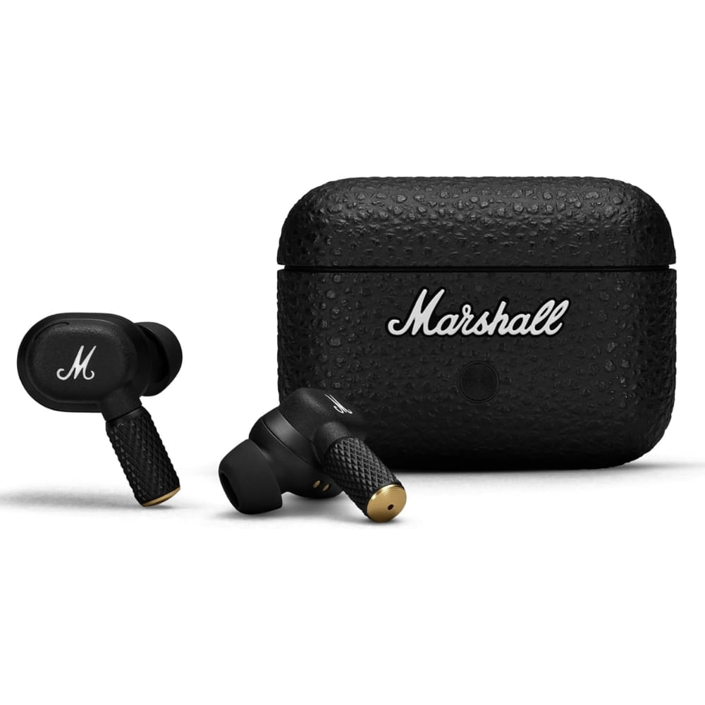 Imagen 1 del producto Audífonos bluetooth True Wireless Marshall Motif II cancelación de ruido, resistente al agua IPX5, duración máx. 30 horas con estuche de carga, negro