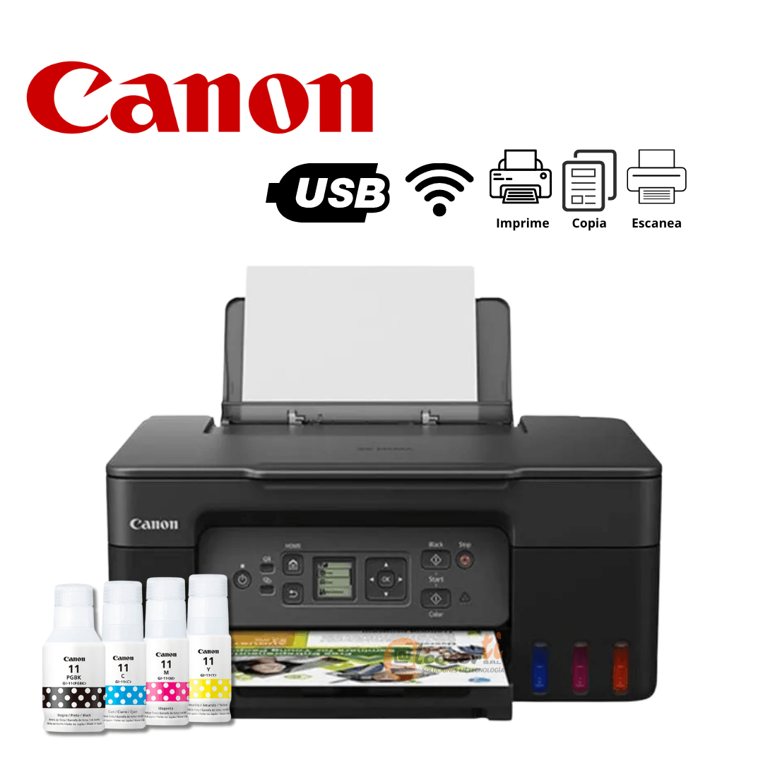 Imagen 2 del producto Impresora multifuncional Canon Pixma G3170, inyección de tinta, inalámbrica, Wi-Fi, con tanques recargables