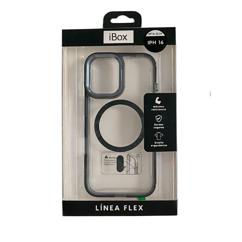 Imagen 2 del producto Case iBox para iphone 16 metal glow, con magsafe para carga inalámbrica, con soporte en cámara, morado