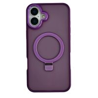 Case iBox para iphone 16 plus metal matte, con magsafe para carga inalámbrica con soporte, mate traslúcido morado