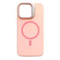 Case iBox para iphone 15 pro max soft line, con magsafe para carga inalámbrica, con soporte cámara, rosado