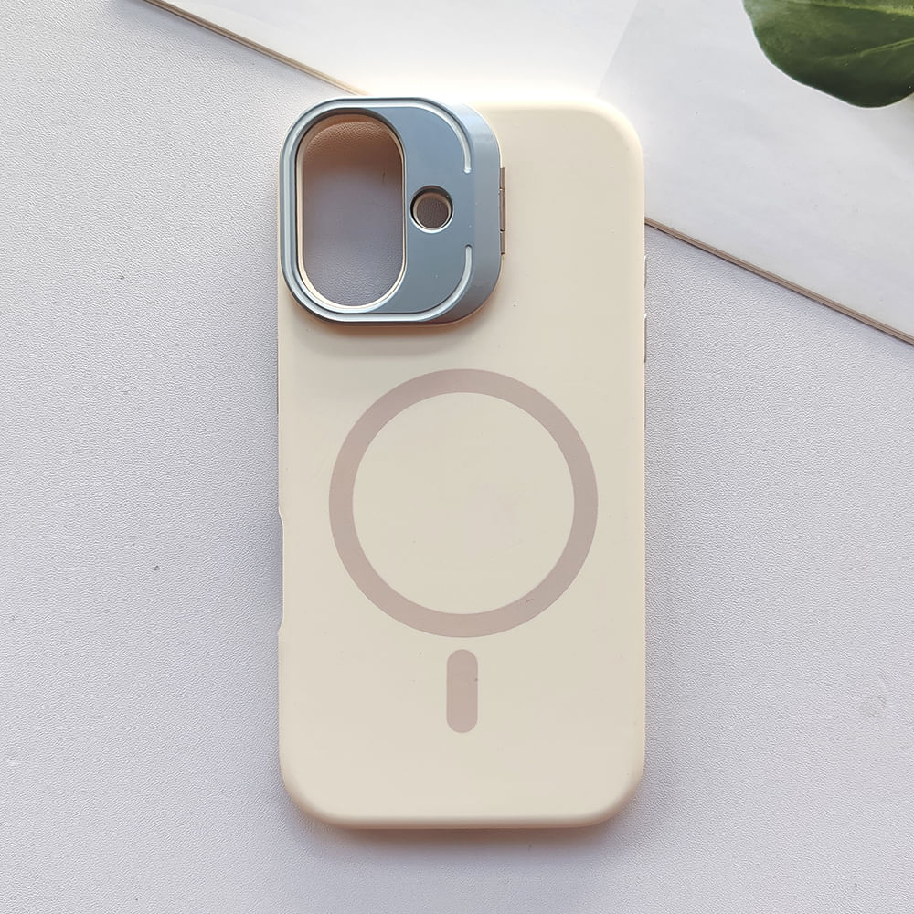 Imagen 2 del producto Case iBox para iphone 16, soft line con magsafe para carga inalámbrica, con soporte cámara, beige
