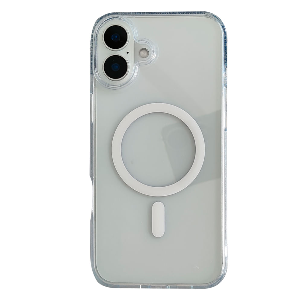 Case iBox para iphone 16 plus clear, con magsafe para carga inalámbrica, transparente