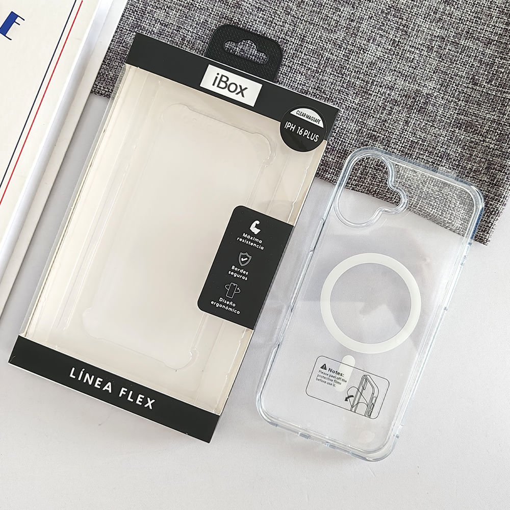 Imagen 2 del producto Case iBox para iphone 16 plus clear, con magsafe para carga inalámbrica, transparente