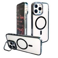 Case iBox para iphone 16 pro max metal glow, con magsafe para carga inalámbrica, con soporte en cámara, negro