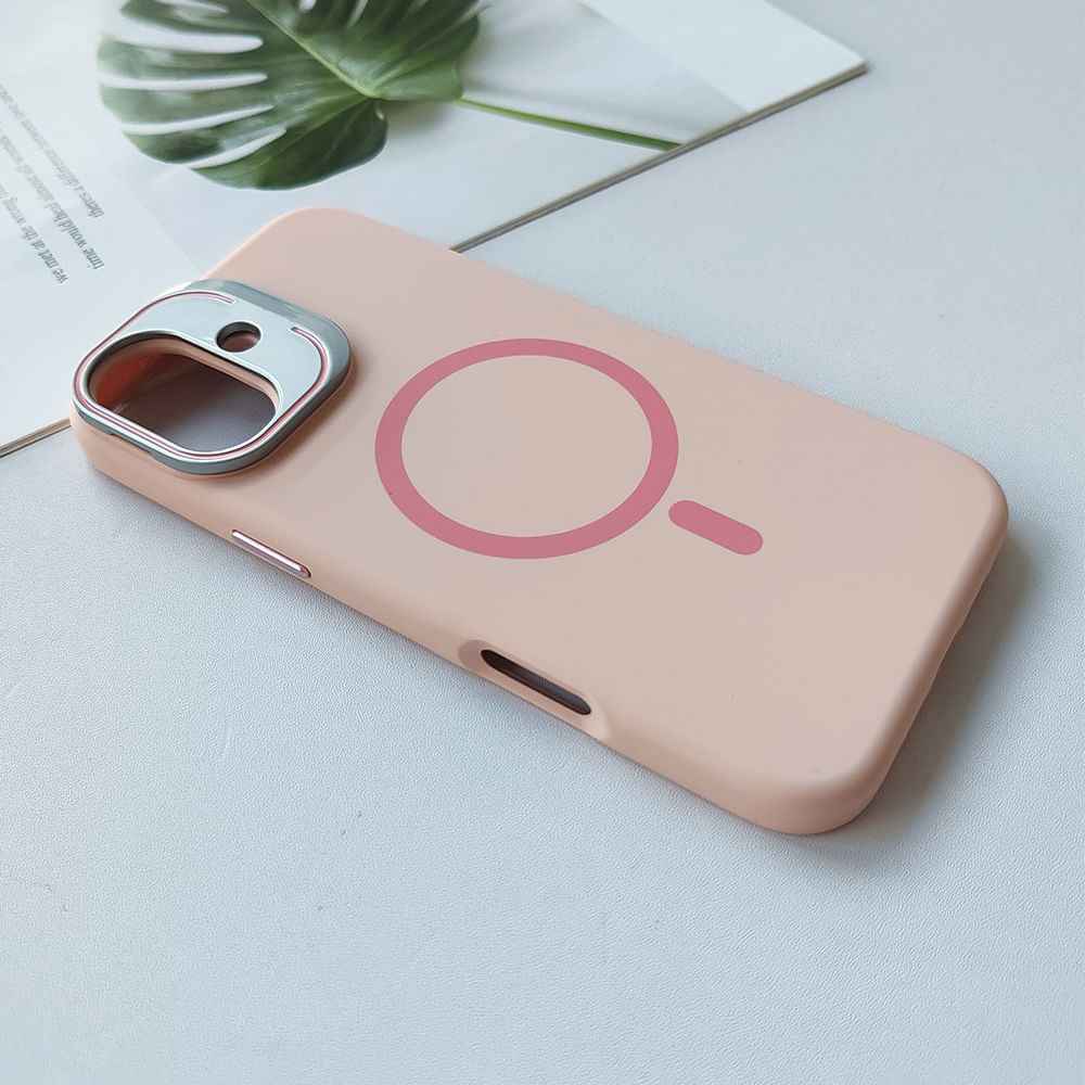 Imagen 2 del producto Case iBox para iphone 16 plus soft line, con magsafe para carga inalámbrica, con soporte cámara, rosado