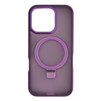 Case iBox para iphone 16 pro metal matte, con magsafe para carga inalámbrica con soporte, mate traslúcido morado