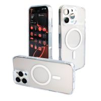 Case iBox para iphone 16 pro max clear, con magsafe para carga inalámbrica, transparente