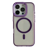 Case iBox para iphone 16 pro metal glow, con magsafe para carga inalámbrica, con soporte en cámara, morado