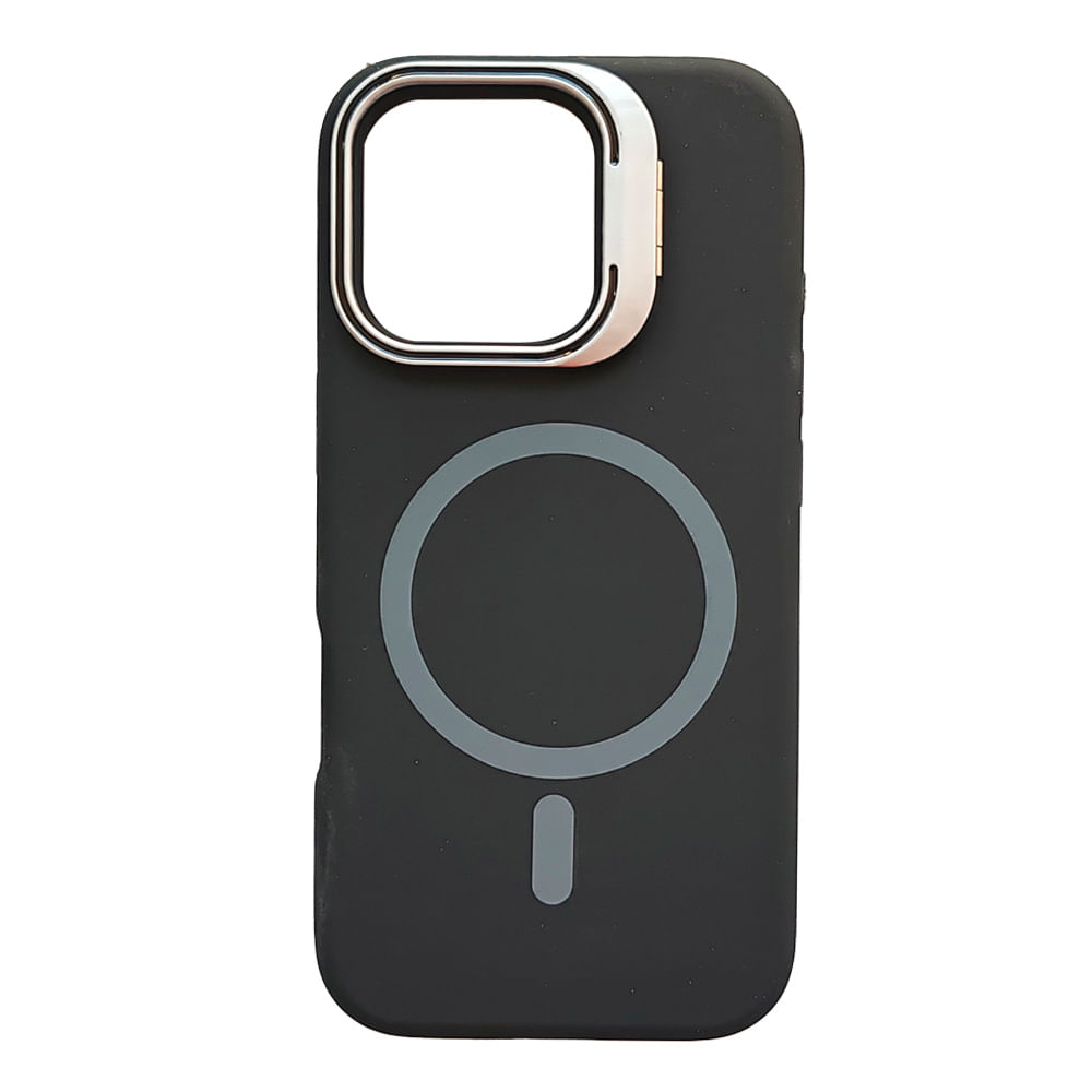 Case iBox para iphone 16 pro soft line, con magsafe para carga inalámbrica, con soporte cámara, negro