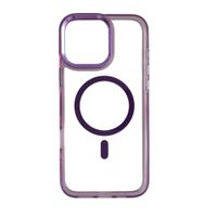 Case iBox para iphone 16 pro max metal glow, con magsafe para carga inalámbrica, con soporte en cámara, morado