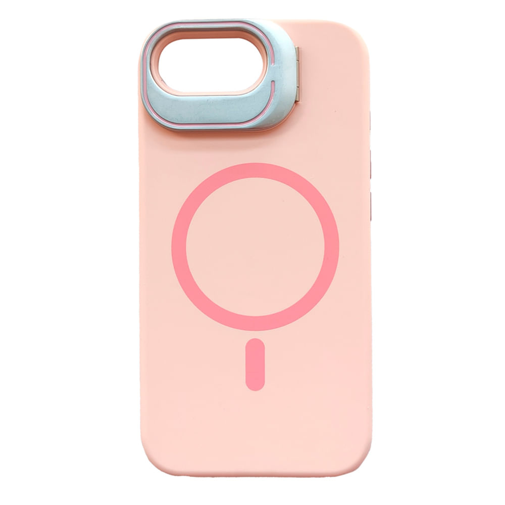 Case iBox para iphone 16e soft line, con magsafe para carga inalámbrica, con soporte cámara, rosado