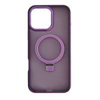 Case iBox para iphone 16 pro max metal matte, con magsafe para carga inalámbrica con soporte, mate traslúcido morado