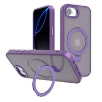 Case iBox para iphone 16e metal matte, con magsafe para carga inalámbrica con soporte, mate traslúcido morado