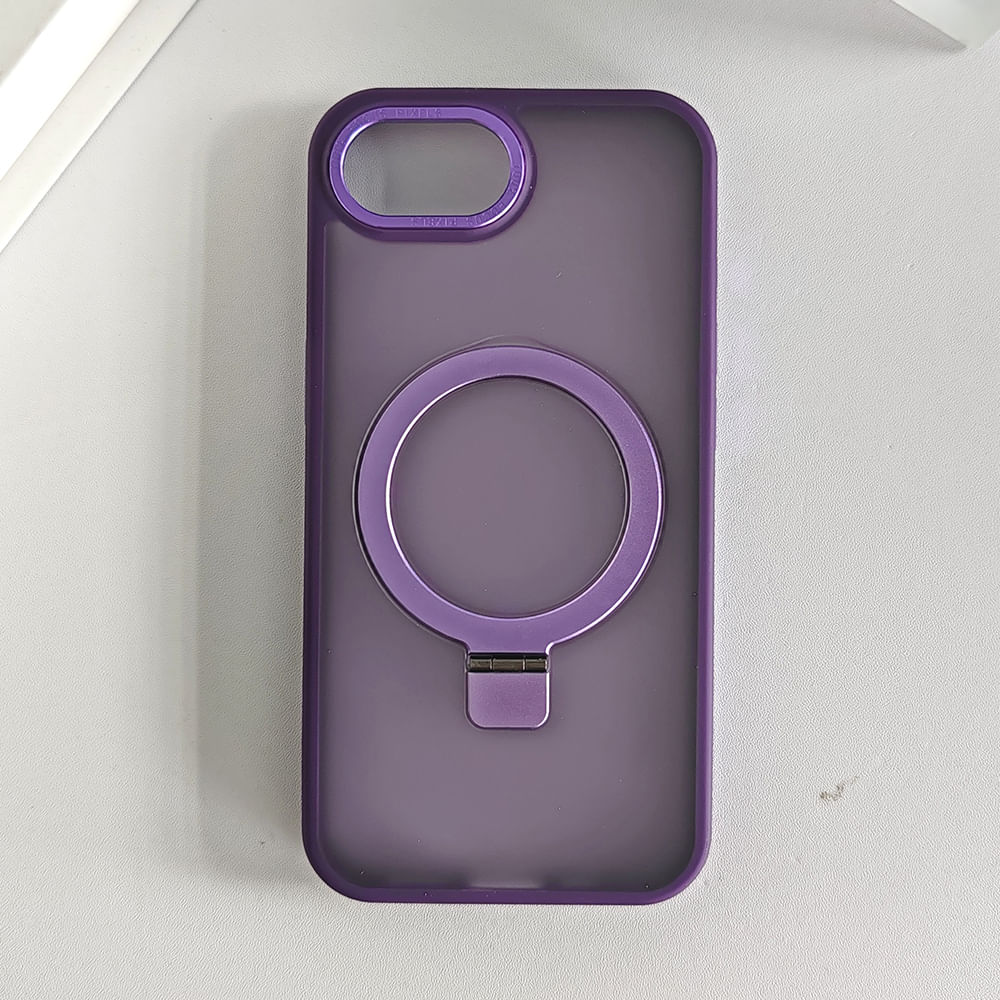 Imagen 2 del producto Case iBox para iphone 16e metal matte, con magsafe para carga inalámbrica con soporte, mate traslúcido morado