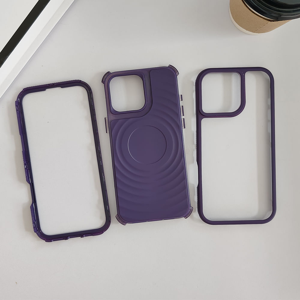Imagen 2 del producto Case iBox para iphone 16 pro max vibes 360, protección 360°, con magsafe para carga inalámbrica, morado